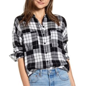 NORDSTROM BP. Boyfriend Style Plaid Shirt